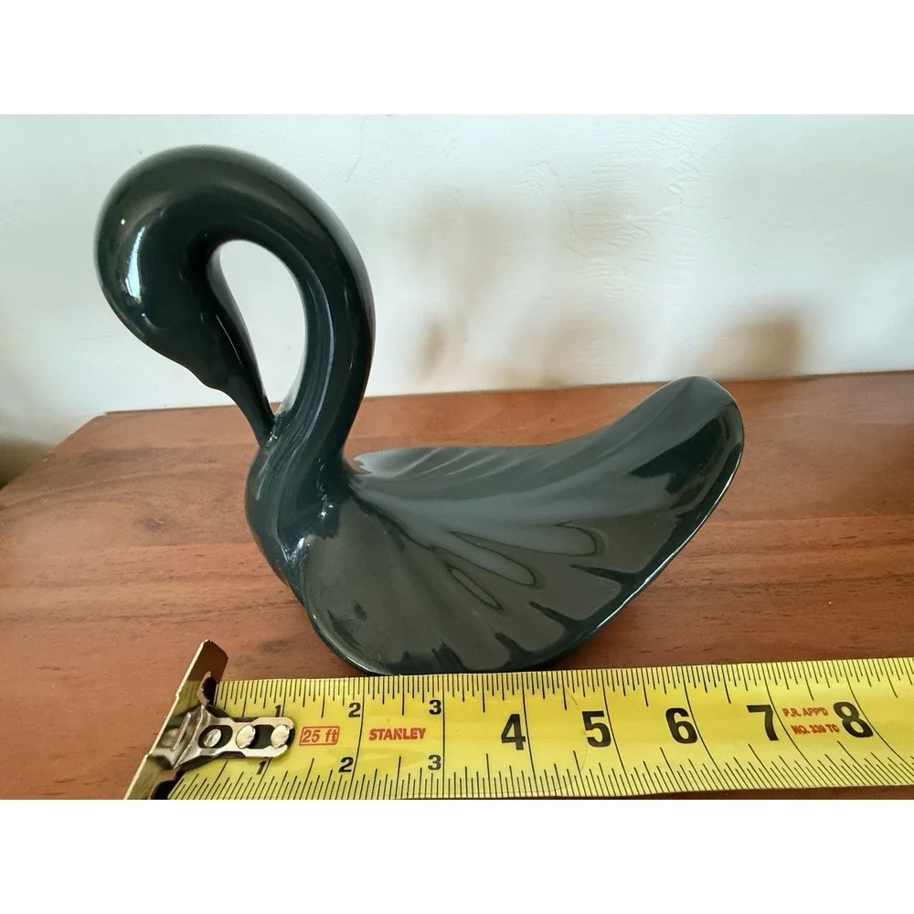 Vintage Swan Hand Towel Wash Cloth Holder Soap Bathroom Décor  Emerald Ceramic